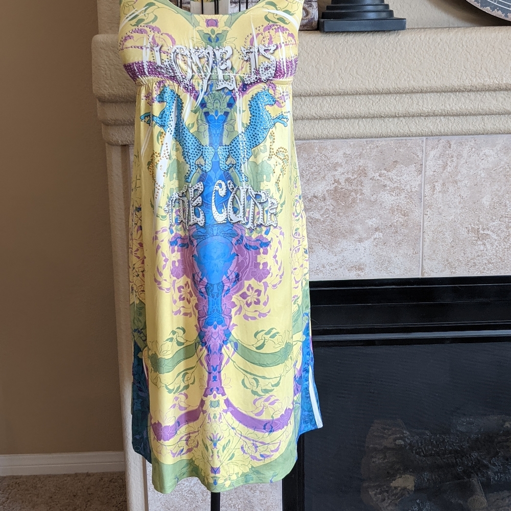 S-Twelve soft stretch racer back summer dress. Size: Medium - Picture 5 of 14